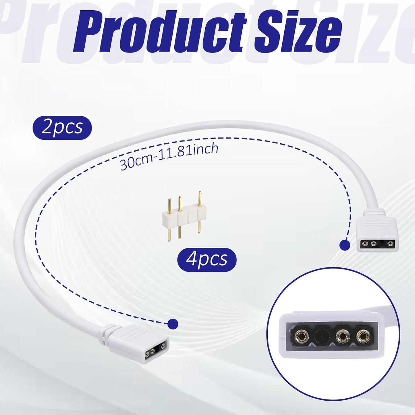 2 Cables ARGB 3 Pines Hembra a Hembra 5V para Ventiladores RGB PC