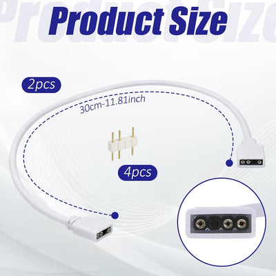 2 Cables ARGB 3 Pines Hembra a Hembra 5V para Ventiladores RGB PC