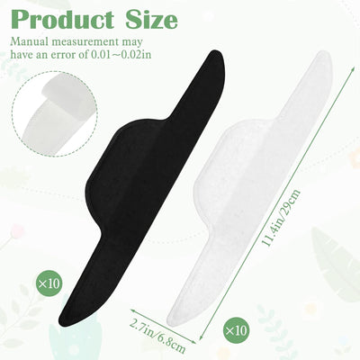 20 Almohadillas Sombrero NoSweat Adhesivas Blanco Negro