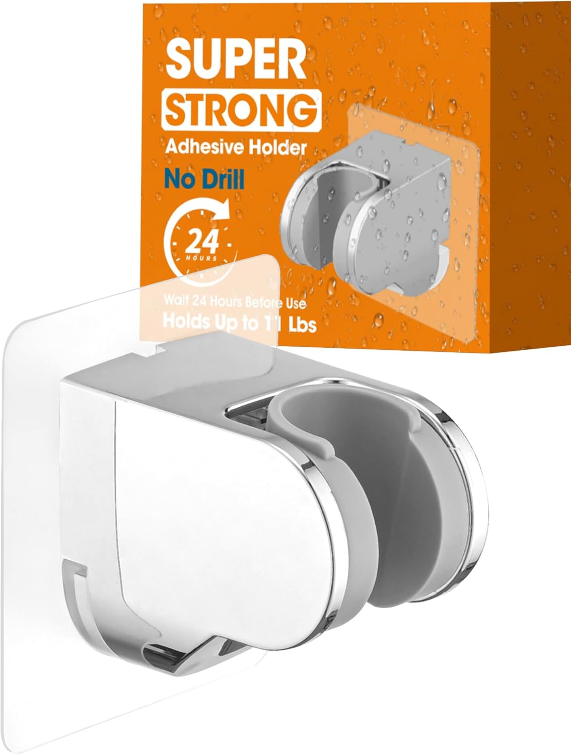 Soporte ducha manual ajustable pared adhesivo cromado