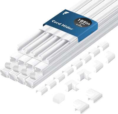 Kit ocultador cable 189pulg canaleta pintable TV pared blanco