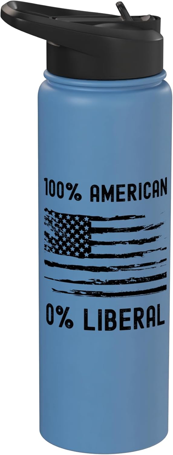 Botella de agua aislada anti liberal politics acero inoxidable