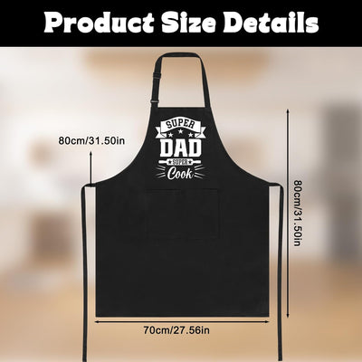 Delantal negro ajustable para hombre con bolsillos dia del padre