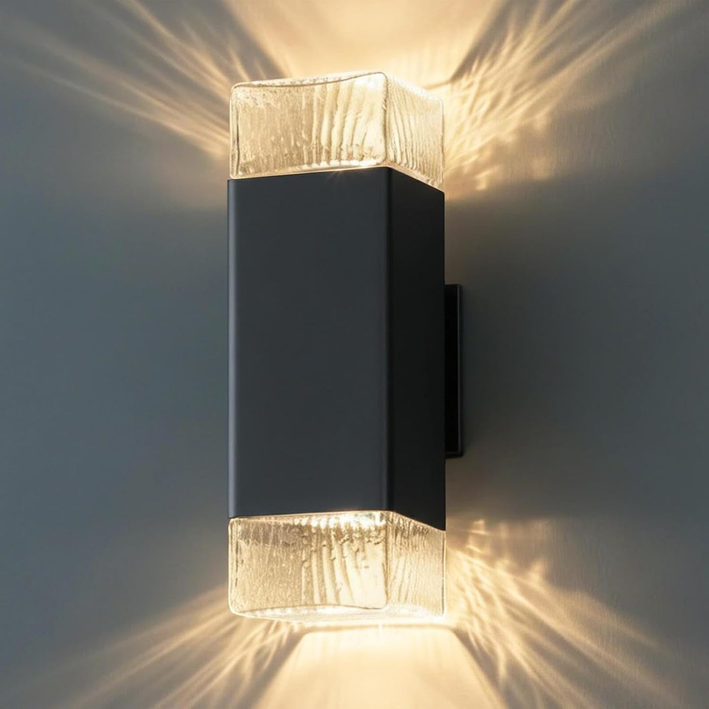 Lámpara pared exterior ajustable 3CCT luces negras impermeables