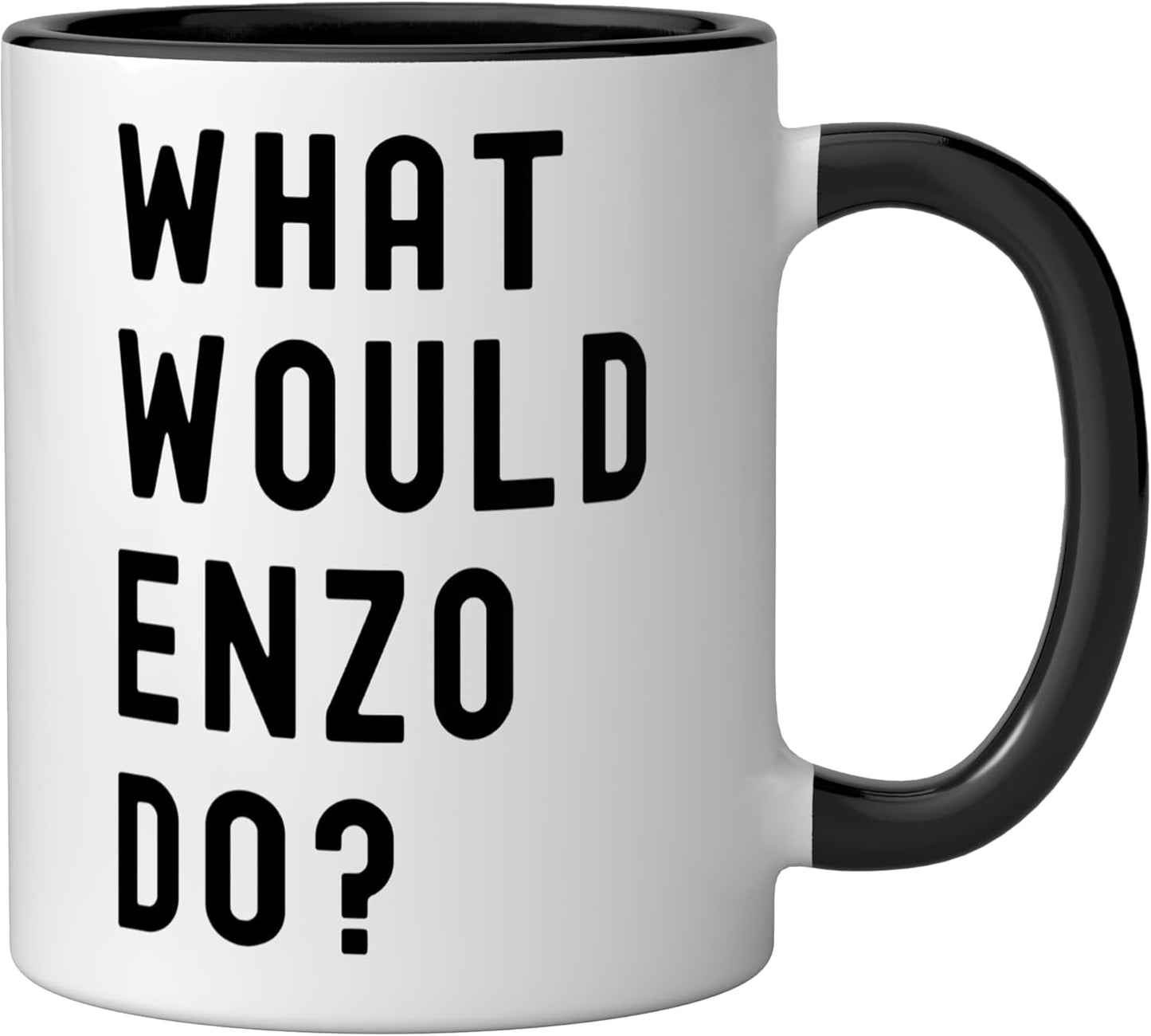 Taza de cerámica What Would Enzo Do Negro/Blanco