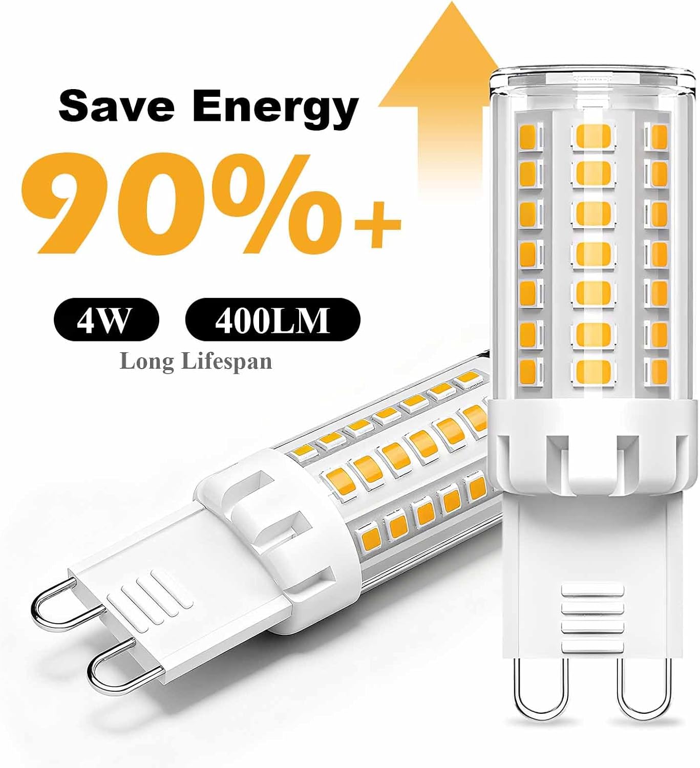 Bombilla LED G9 regulable 4W blanco cálido 3000K base bipin set 12