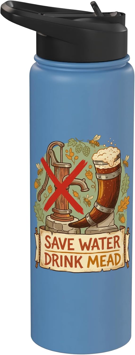Botella térmica acero inox con diseño de cuerno de mead