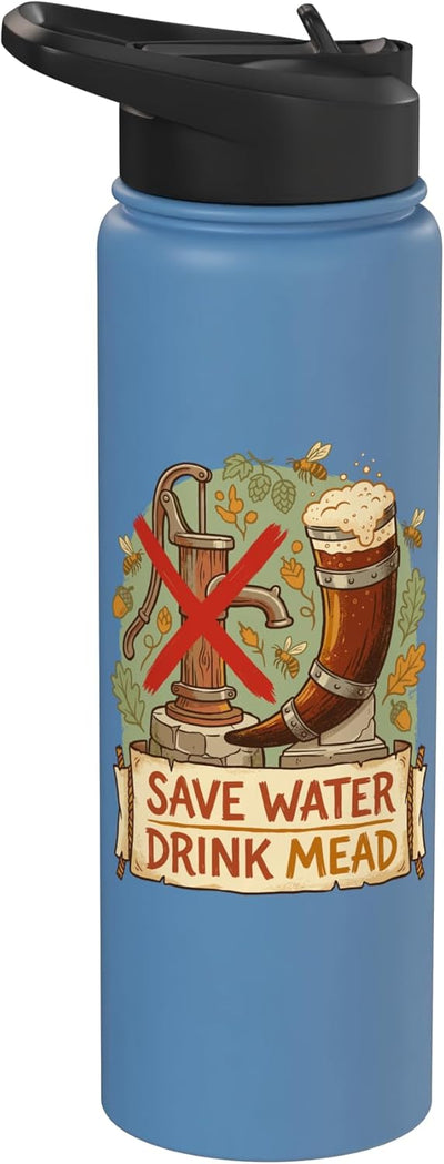 Botella térmica acero inox con diseño de cuerno de mead
