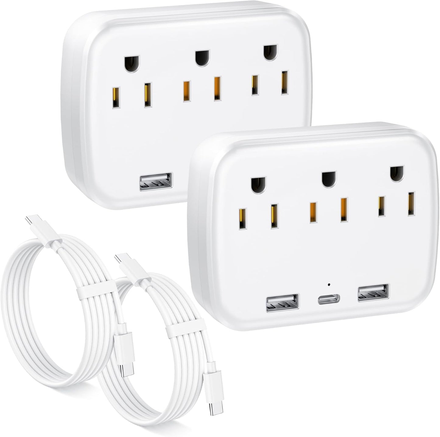 Paquete 2 Extensores Corriente con 3 Tomas y 3 Puertos USB