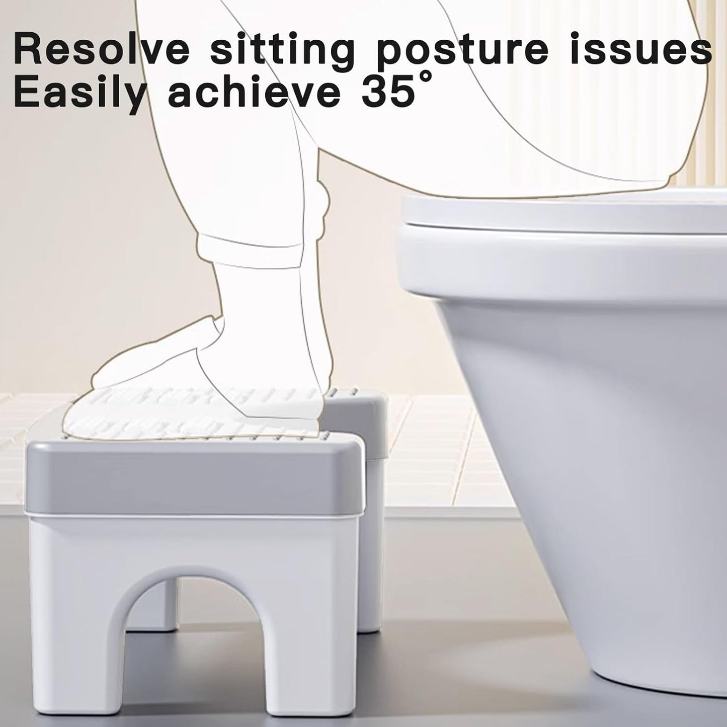 Taburete plástico antideslizante para baño