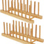 Estante de platos de madera de bambú para cocina y armario