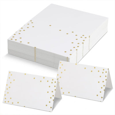 60 Tarjetas Mesa Bufé Doradas 3.5x2.24pulg Plegables