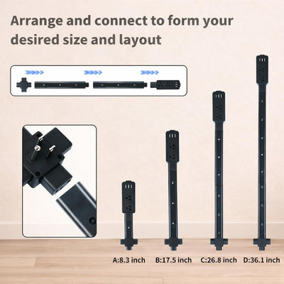 Extensor toma corriente 8.3-36.1pulg 2 salidas CA 2 USB-A 1 USB-C