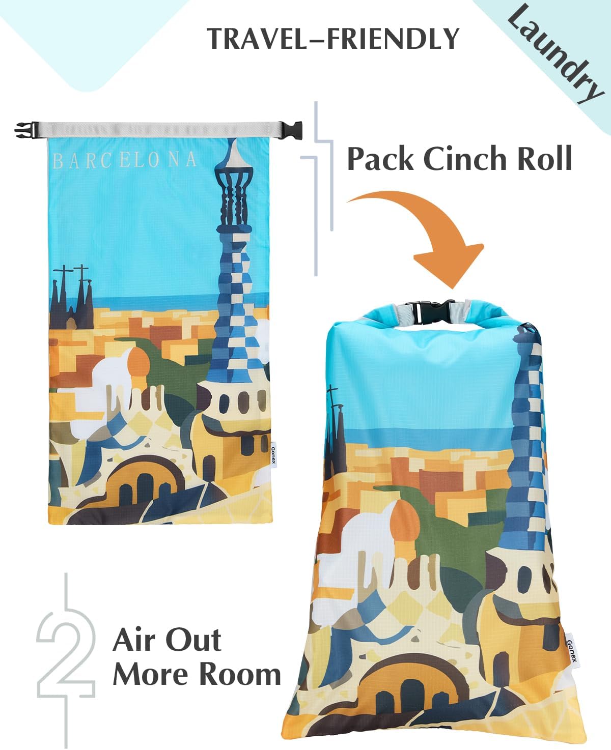 6 bolsas viaje expandibles con bolsa zapatos y lavandería