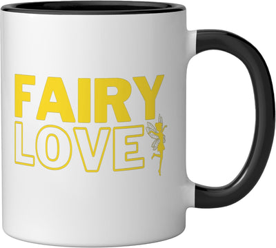 Taza Cerámica Fairy Love Negro/Blanco