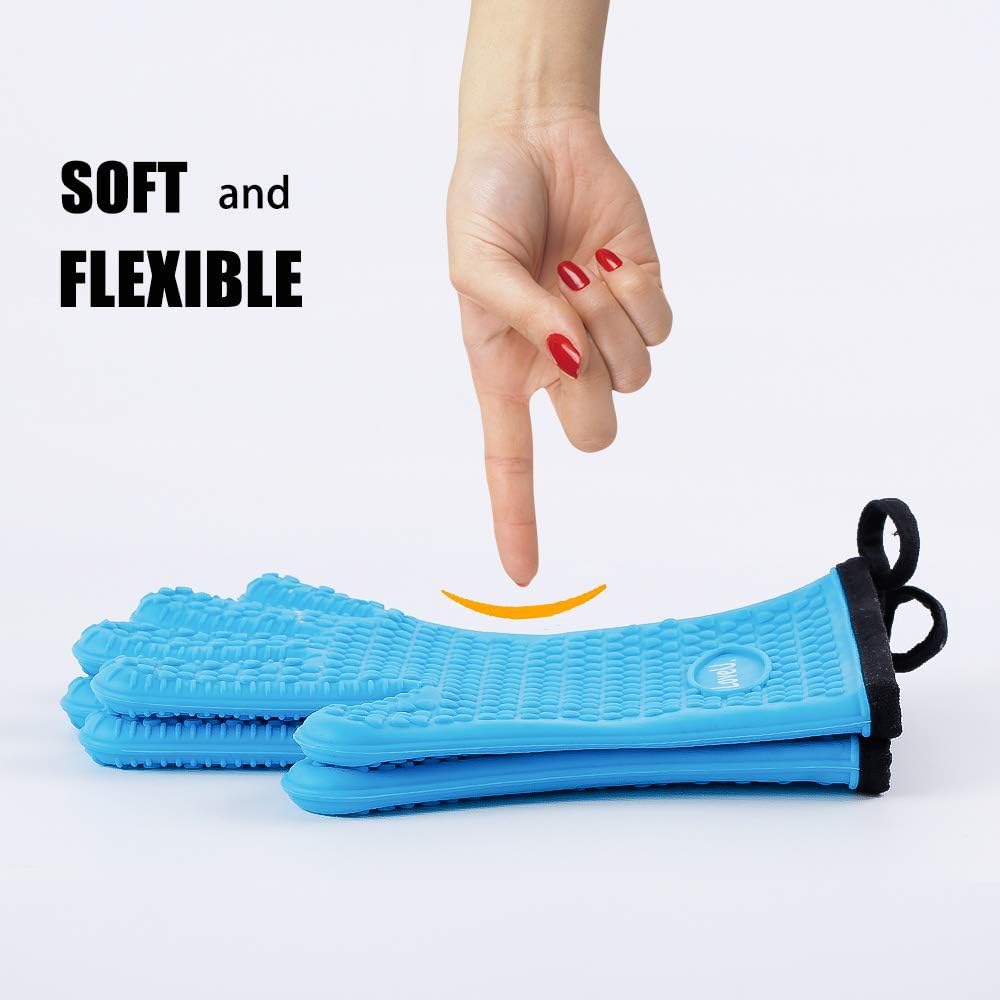Guantes horno silicona doble capa 5 dedos antideslizante