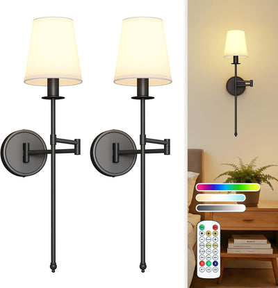 Lámpara pared inalámbrica 24.8pulg RGB con control remoto