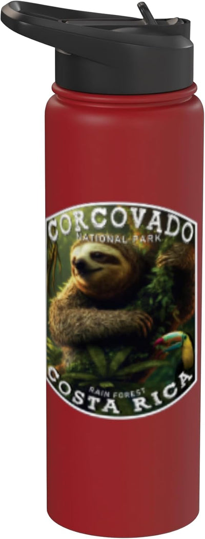Botella agua acero inox aislada Corcovado Costa Rica
