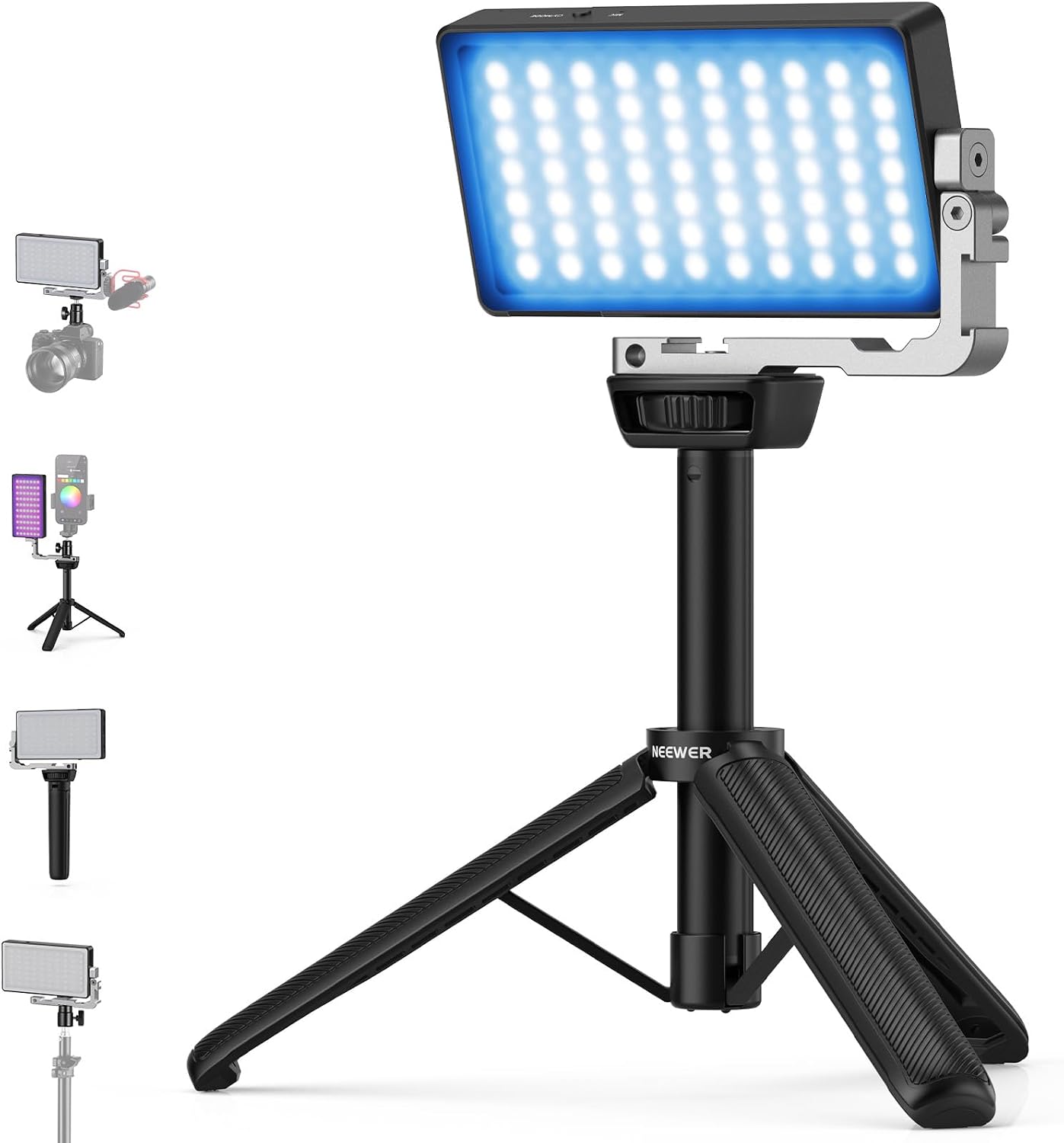 Panel LED RGB 12W para cámara con app 2.4G y batería 4300mAh
