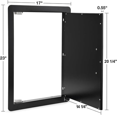 Puerta acceso barbacoa 17x23pulg vertical color negro