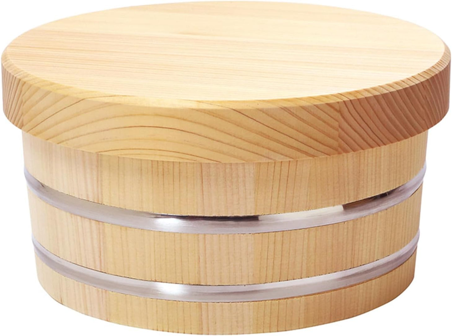 Recipientes arroz madera japonesa Ohitsu con tapa
