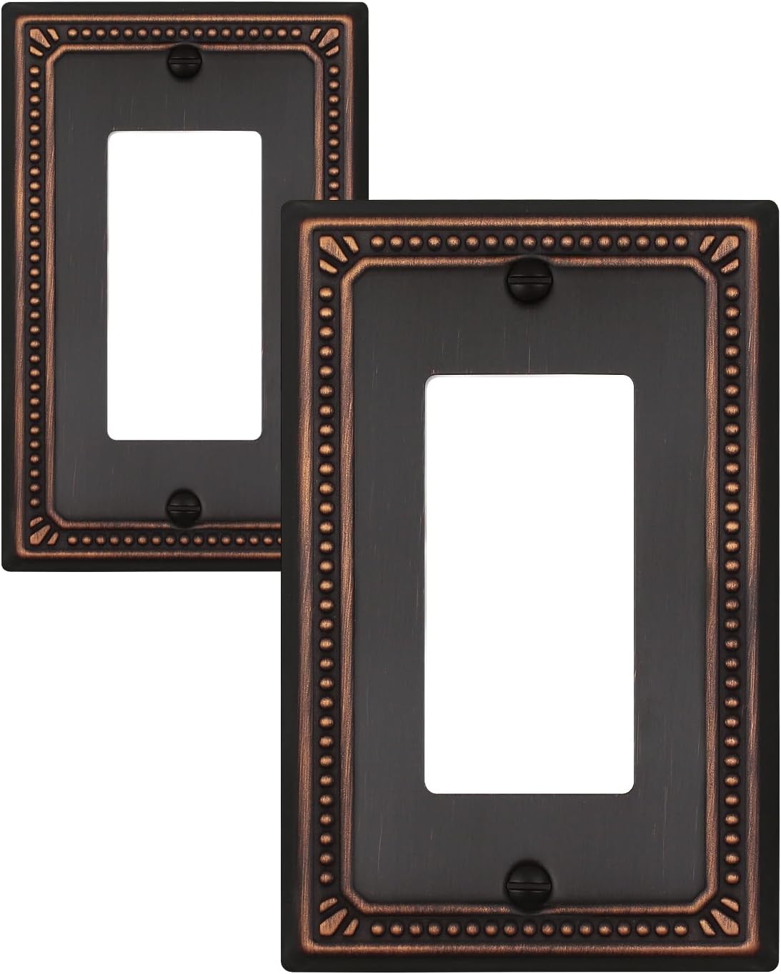 Placas pared metal decorativas perlas bronce envejecido set 2
