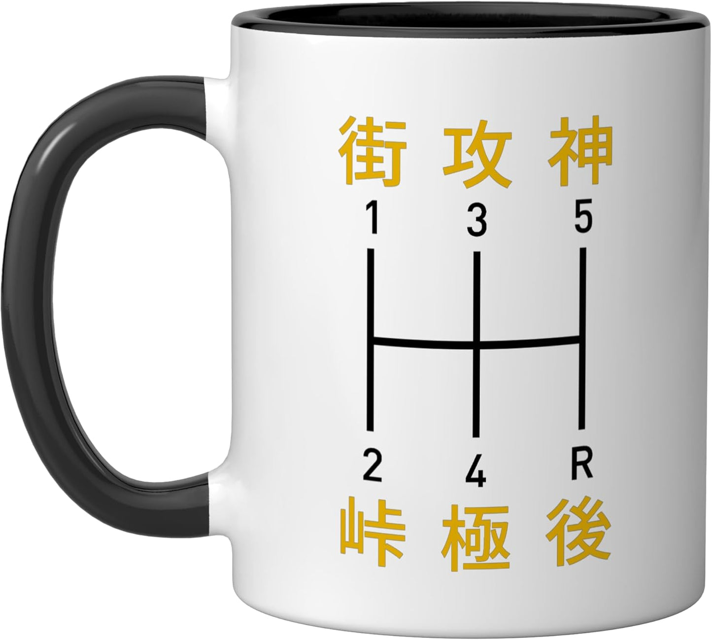 Taza cerámica JDM Kanji Shift Pattern Black/White