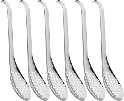 Set 6 Cucharas Esferificación Acero Inox Plata
