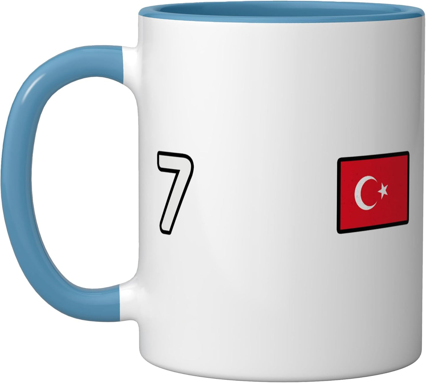Taza Cerámica Bandera Turquía Azul Blanco