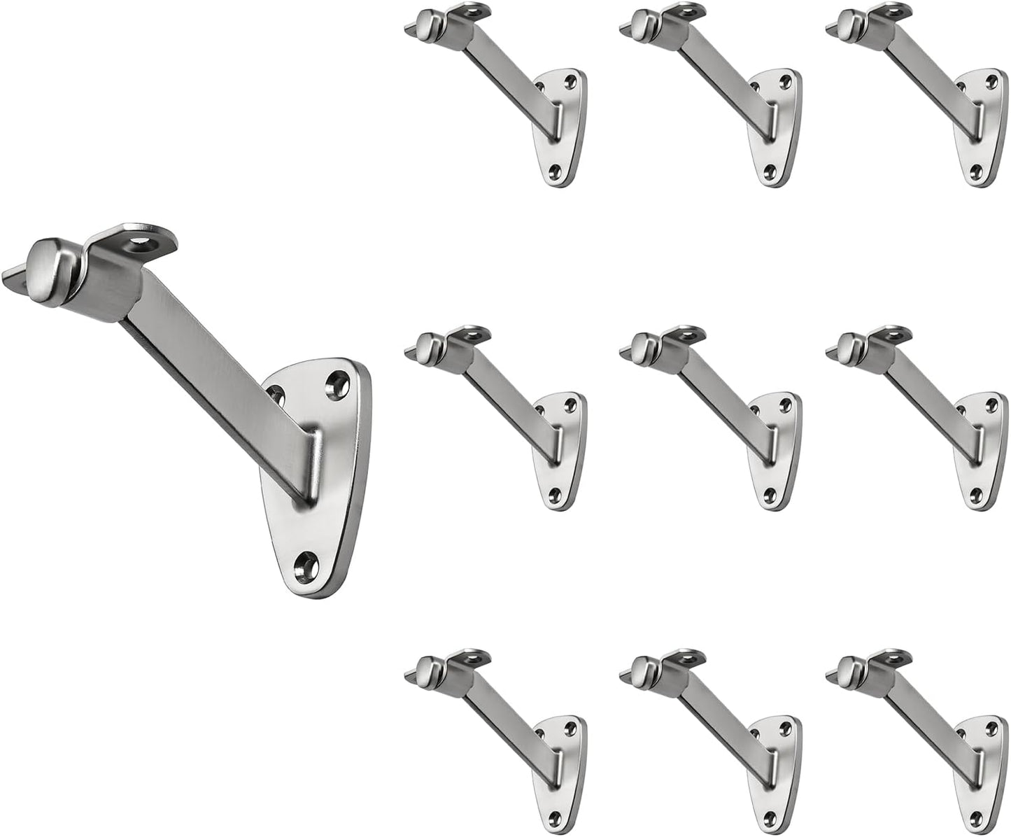Soportes barandilla madera níquel cepillado 4pulg set 10