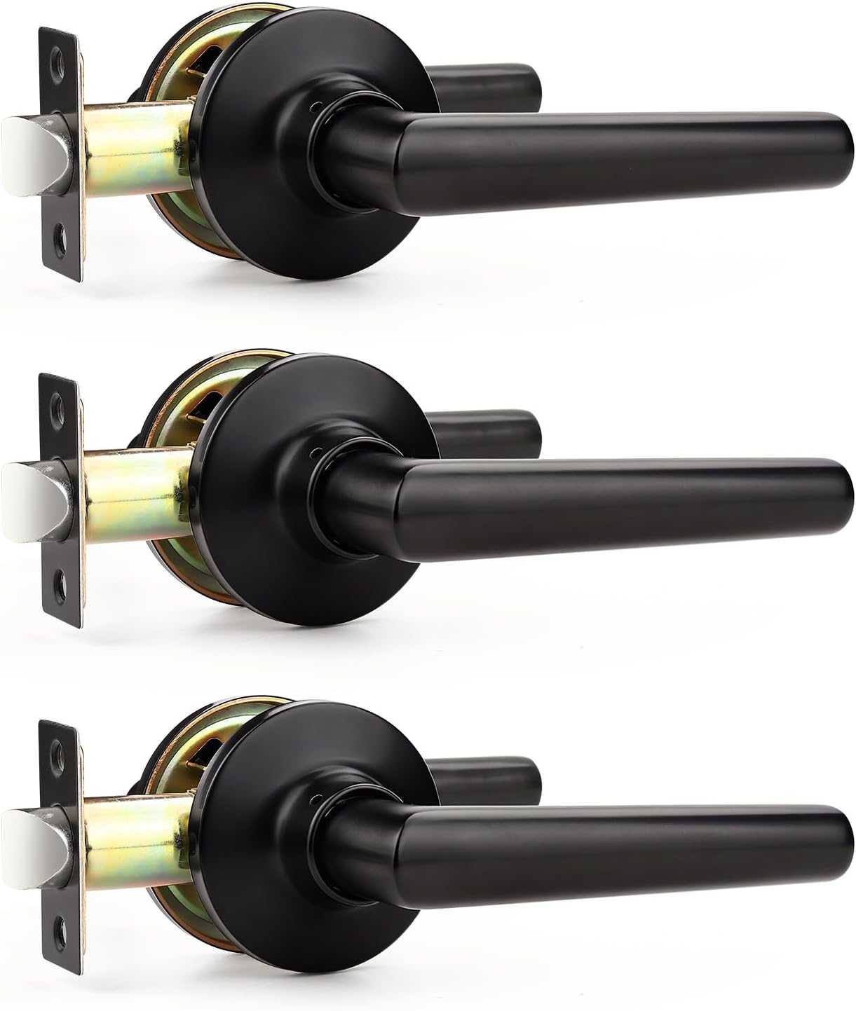 3 Pzas Manijas Puerta Negras Mate Reversibles