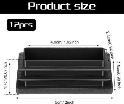 Tapones plástico negro 1x2pulg para tubos metal silla bar