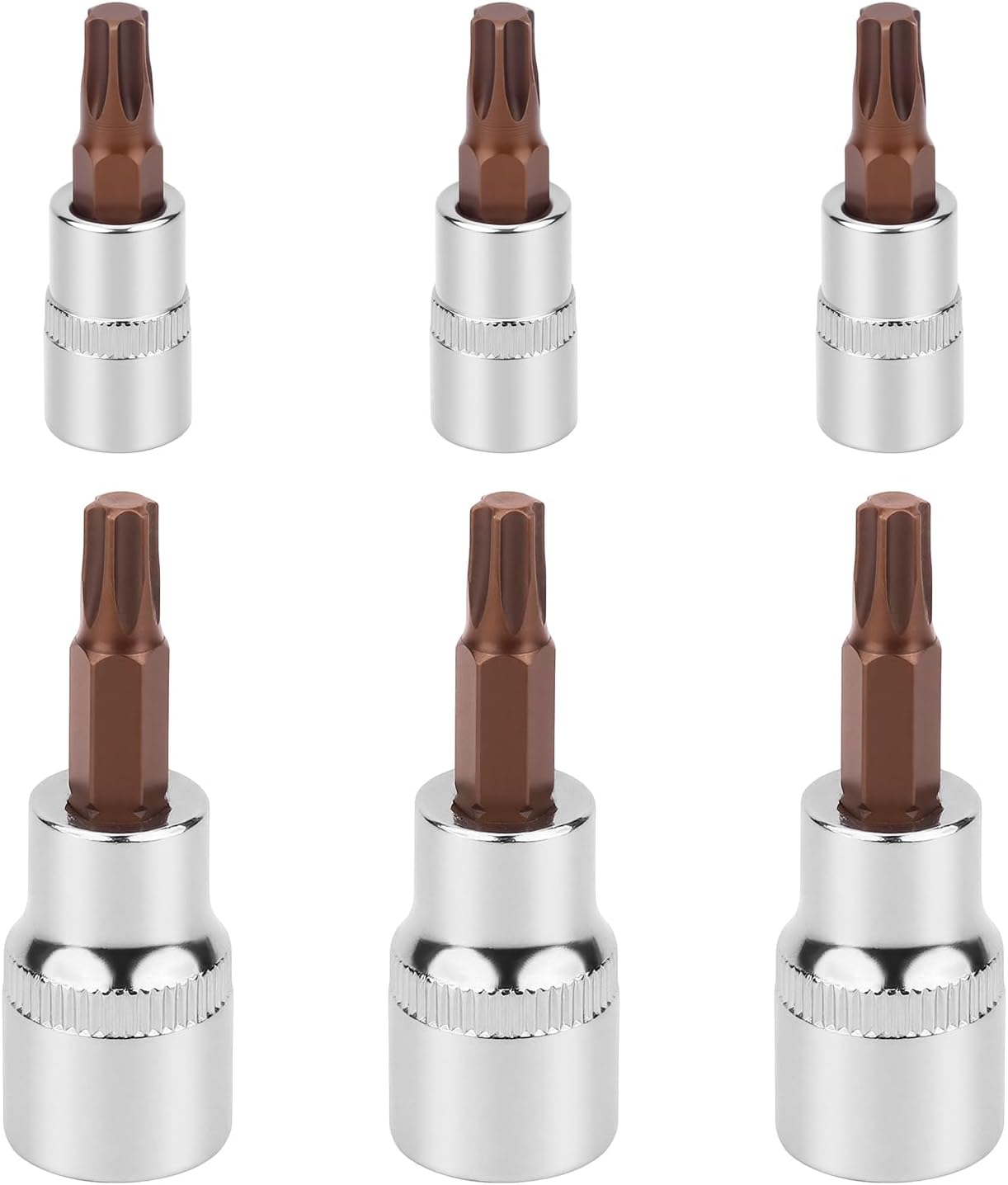 Set 6 llaves vaso Torx T30 1/4 y 3/8 acero CR-V