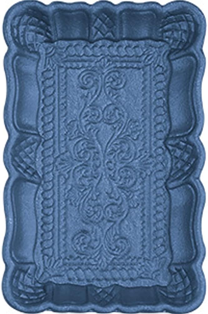 Plato decorativo de madera rustic rectangular blue y brown en conjunto
