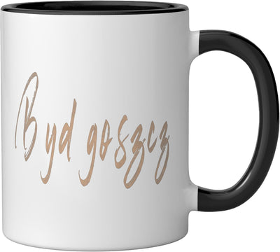 Taza cerámica Bydgoszcz Polonia diseño elegante negro/blanco