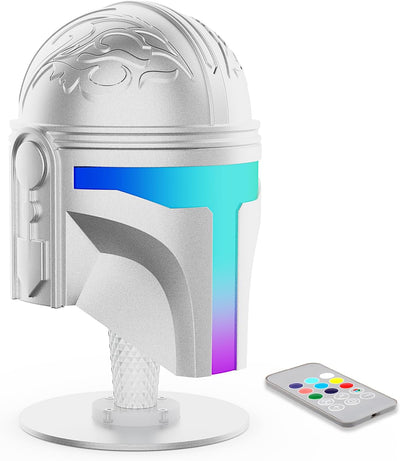 Luz nocturna casco guerra metal pulido recargable coleccionable