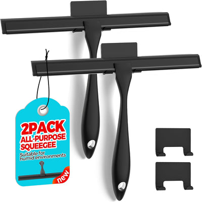 2 Pzas Limpiaparabrisas 10pulg Acero Inox para Baño Ventana