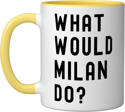 Taza de cerámica What Would Milan Do Amarillo/Blanco