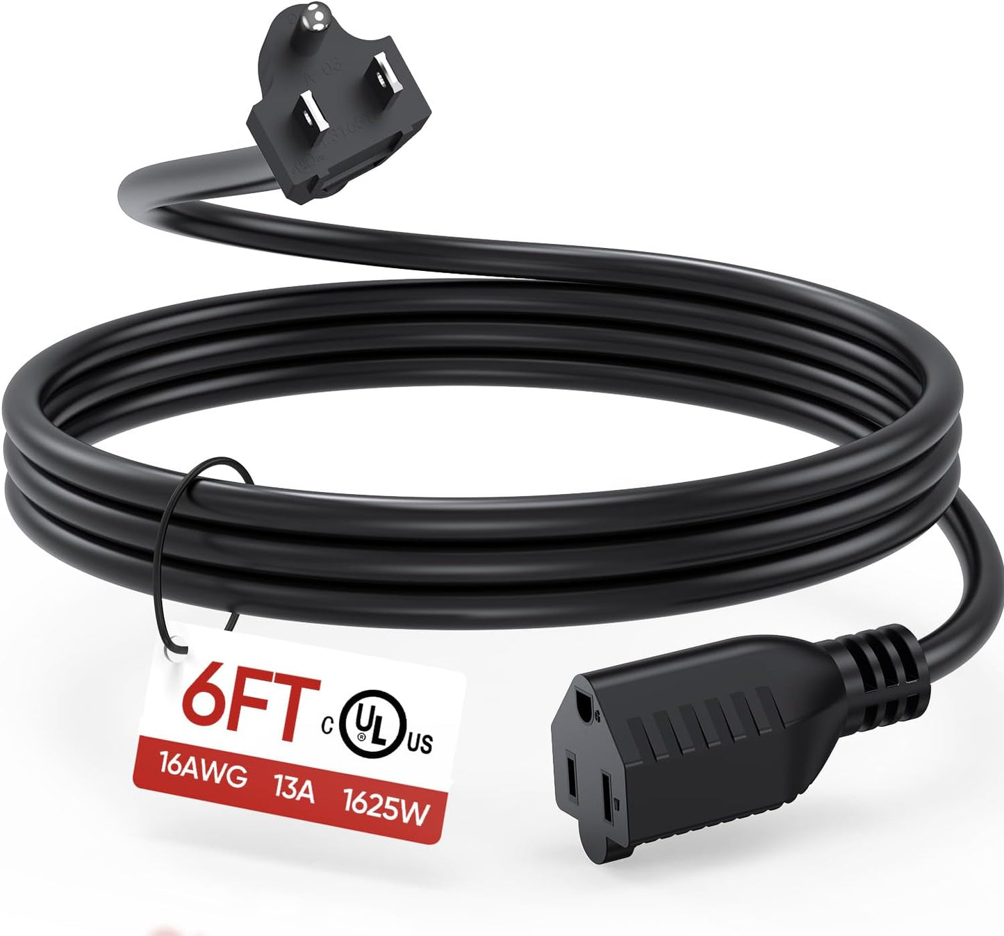 Cable extensión 6ft 16AWG con 3 clavijas para electrodomésticos