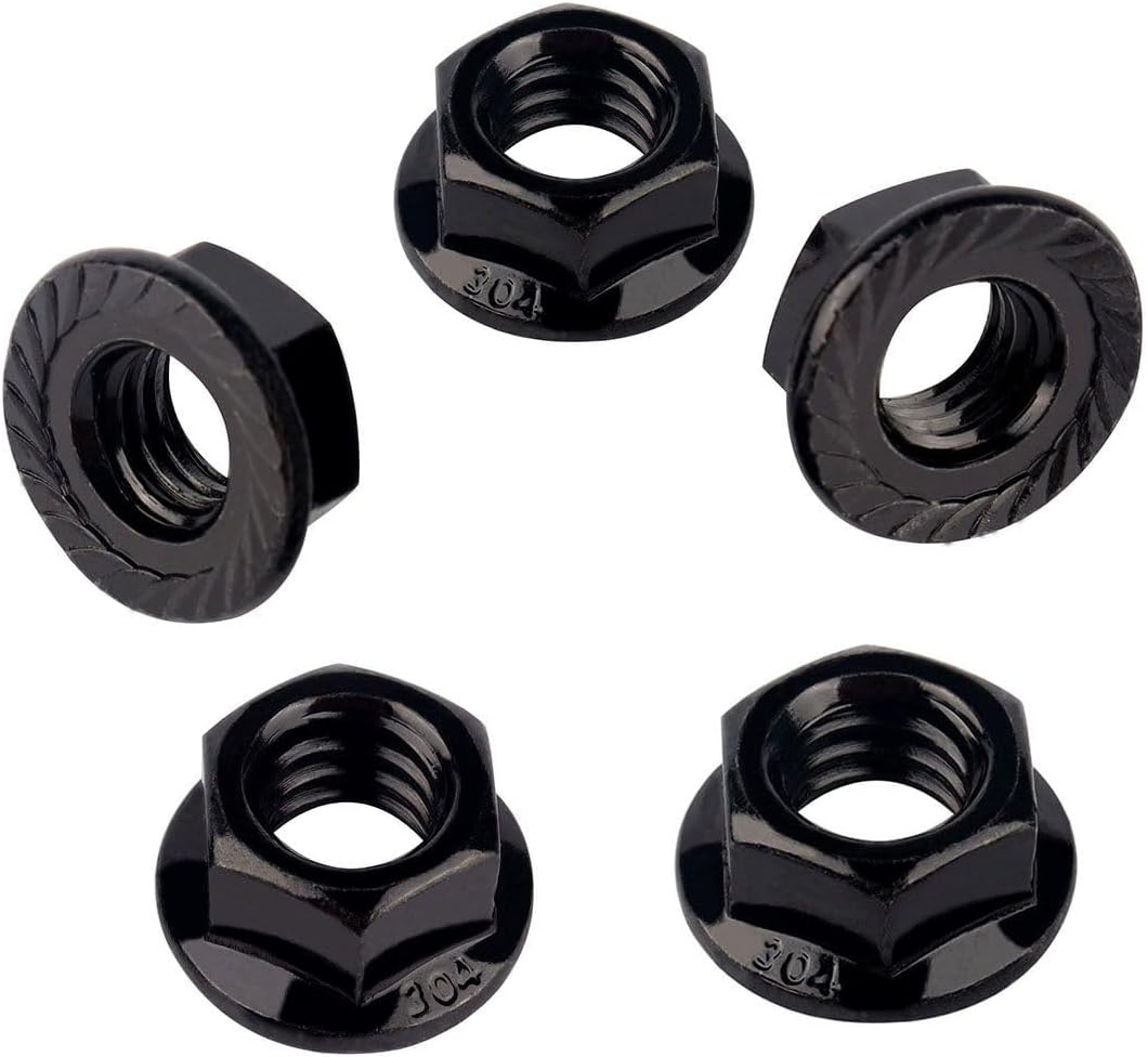 Tuerca hexagonal acero inox 3/8"-16 con diente pack 10
