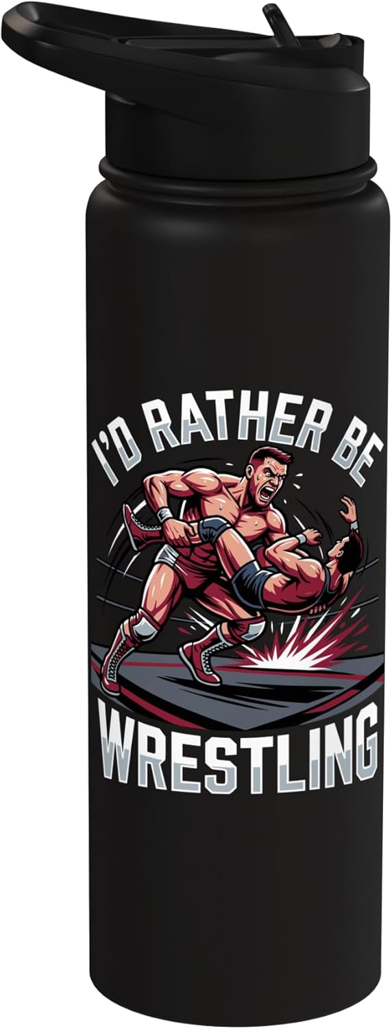 Botella de agua aislada de acero inoxidable fan pro wrestler
