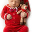 Traje bebé Navidad mono rojo con sombrero