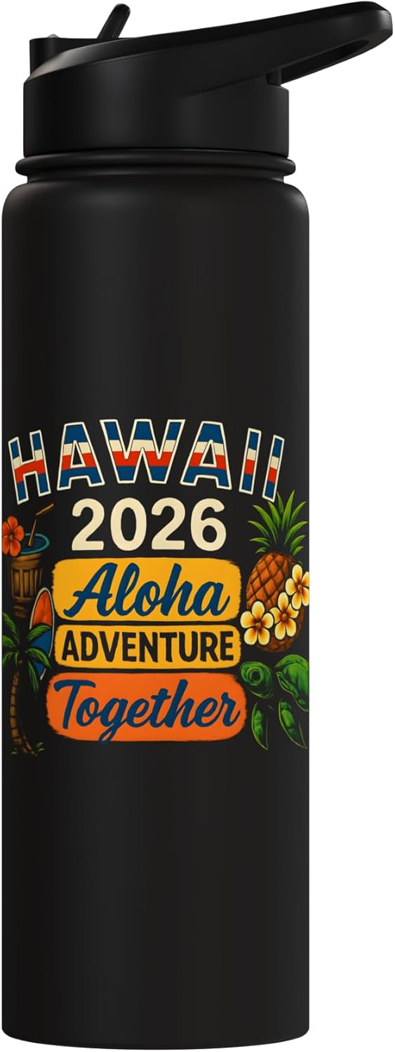 Botella agua acero inox aislada Hawaii 2026