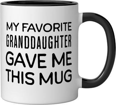 Taza cerámica favorita de mi nietita negra/blanca