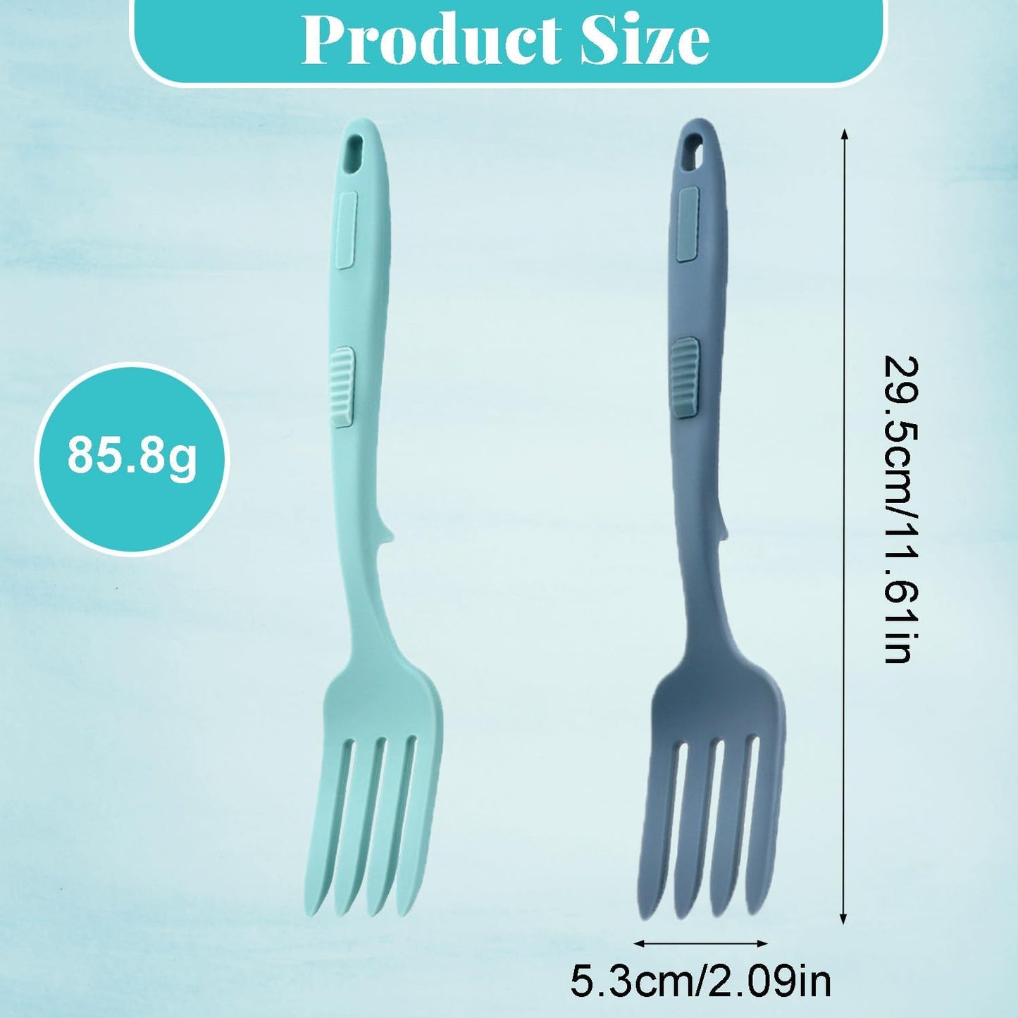 Tenedores flexibles de silicona Ragyzity 11.6 pulgadas antiadherentes multifuncionales
