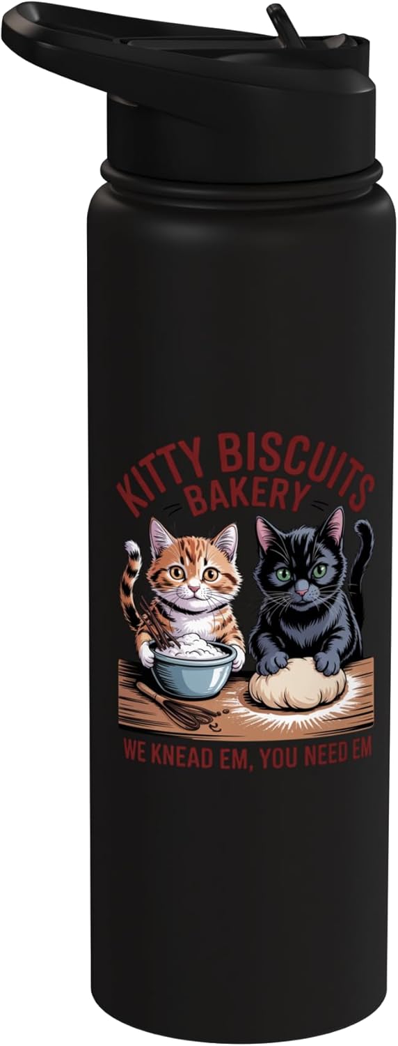 Bottella de agua acero inoxidable aislada Kitty Biscuits
