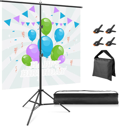Soporte fondo T 6.5x8.5ft con clips para fiestas y fotos