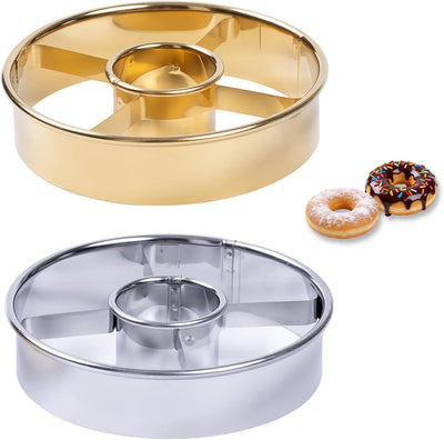 Cortador donas acero inox 3.86pulg set 2 color dorado plateado