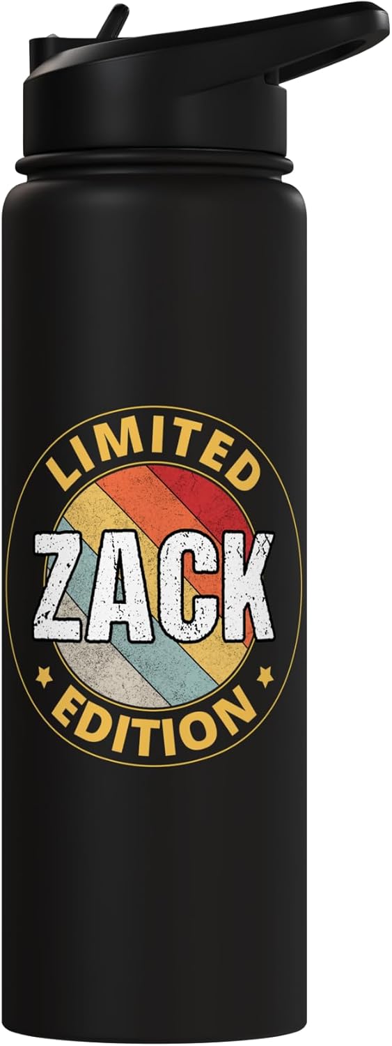 Botella de agua acero inoxidable Zack Name aislada