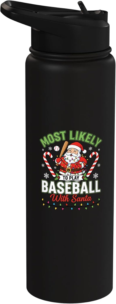 Botella de agua acero inoxidable aislada Navidad para niños